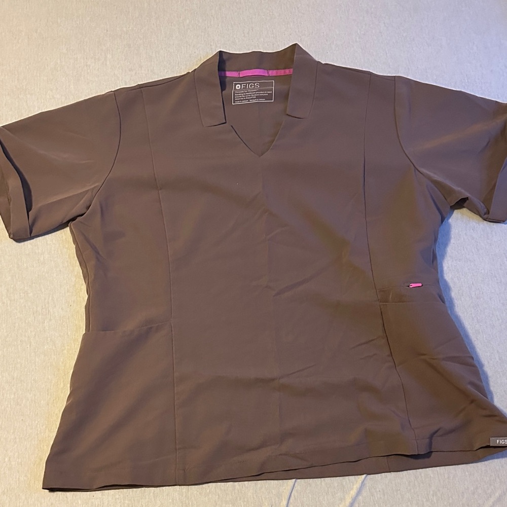 XXL Figs Smokey Taupe Inala Scrub Top